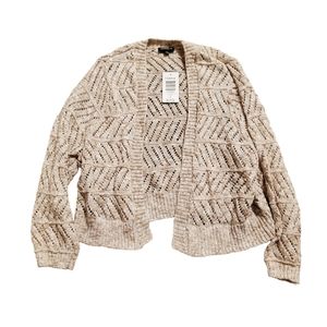 Torrid 0 Knit Cream Tank Crop Cardigan